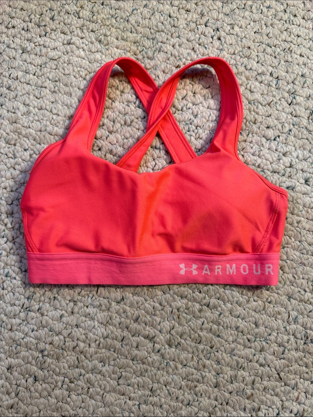 Under Armour Coral Pink Crossback Sports Bra